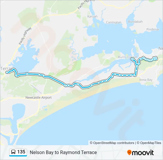 135 Bus Line Map