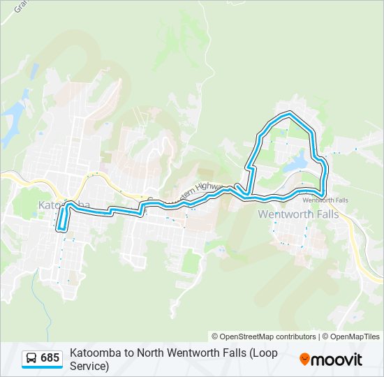 Mapa de 685 de autobús