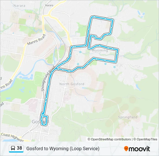 38 Bus Line Map