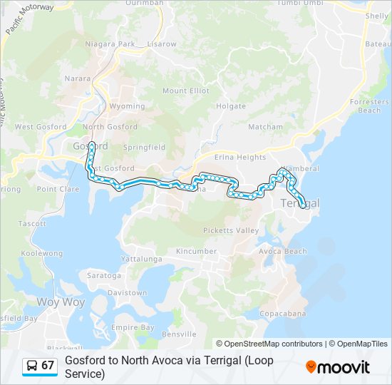 67 bus Line Map