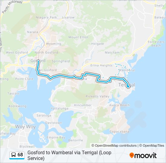 68 bus Line Map