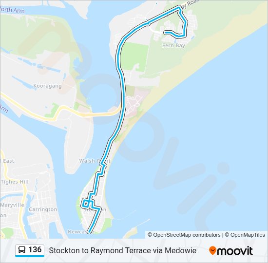 136 bus Line Map