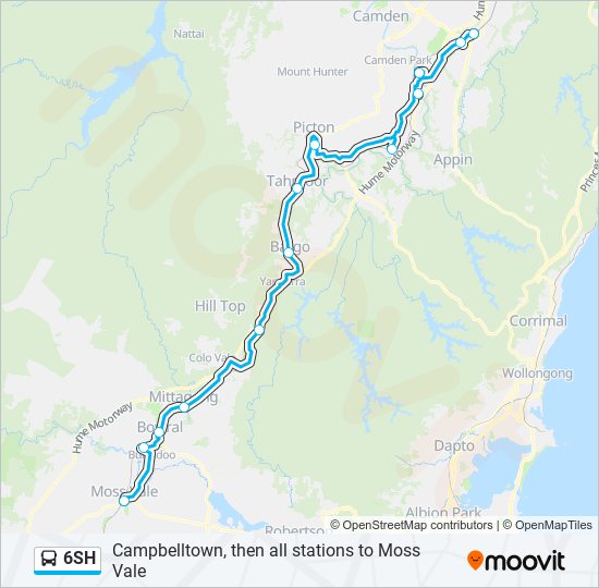 6SH bus Line Map