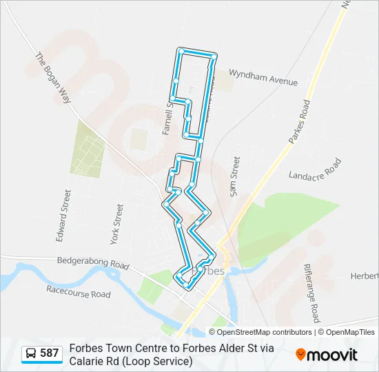 587 Bus Line Map