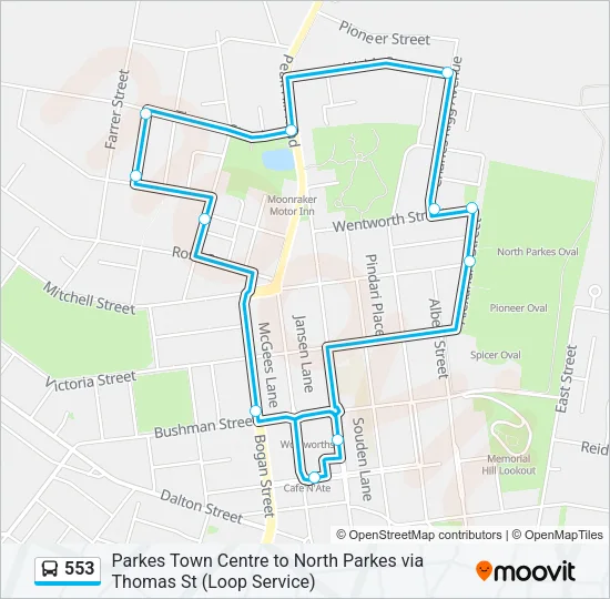 553 Bus Line Map