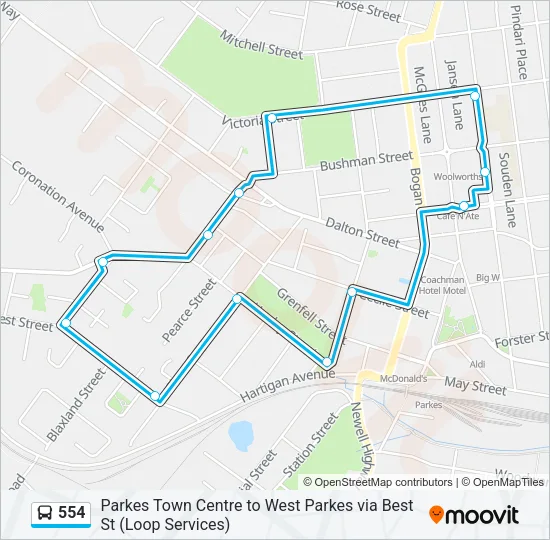 554 Bus Line Map