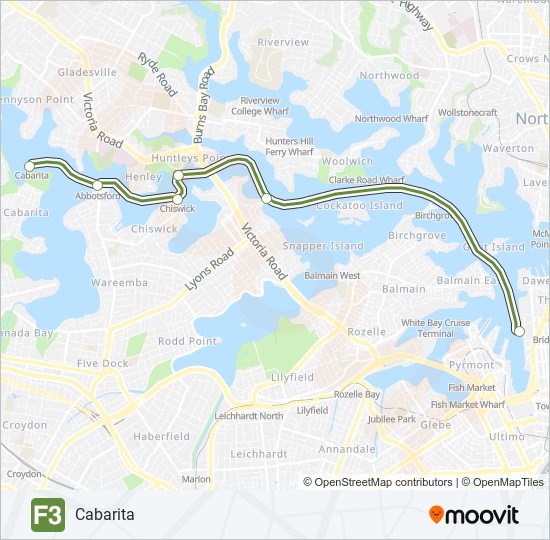 F3 ferry Line Map