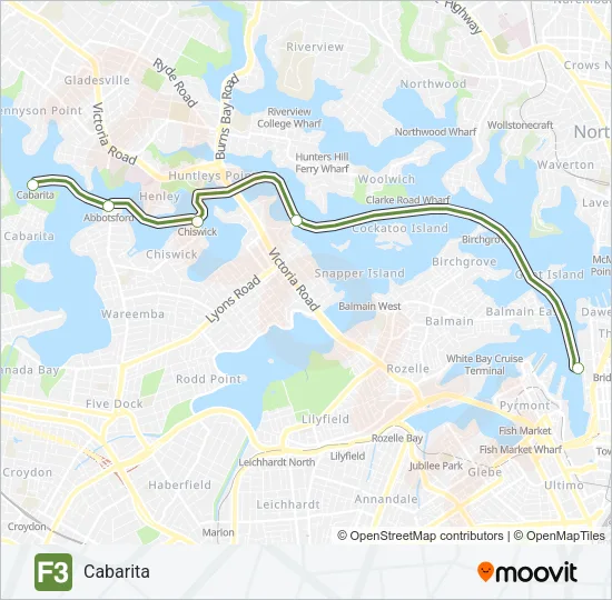F3 Ferry Line Map