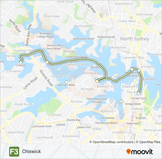 F3 Ferry Line Map