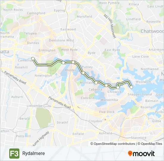 F3 Ferry Line Map