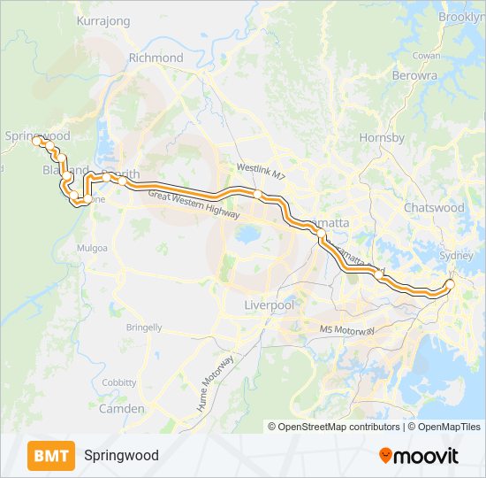 Mapa de BMT de tren