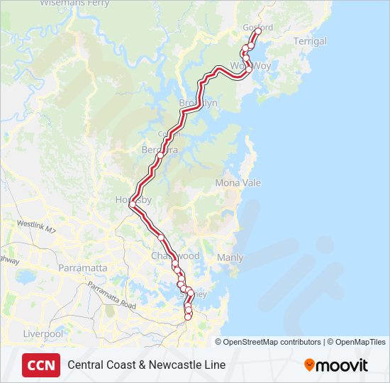CCN Train Line Map