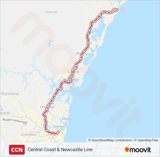 CCN Train Line Map