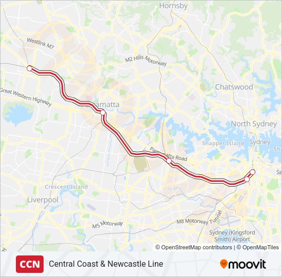 CCN Train Line Map