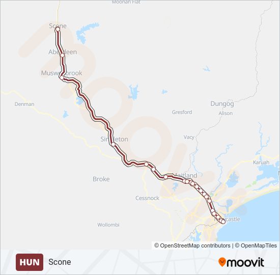 Mapa de HUN de tren