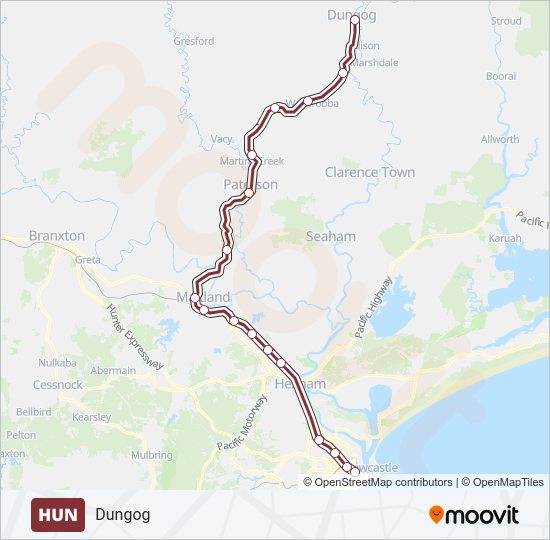 HUN train Line Map