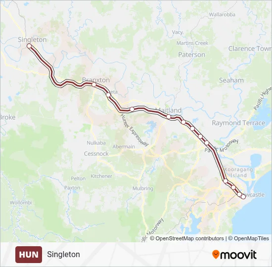 HUN Route - Hunter Line: Schedules, Stops & Maps - Singleton (Updated)