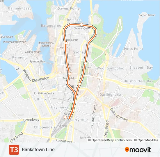 T3 Train Line Map