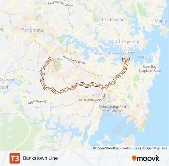 T3 Train Line Map