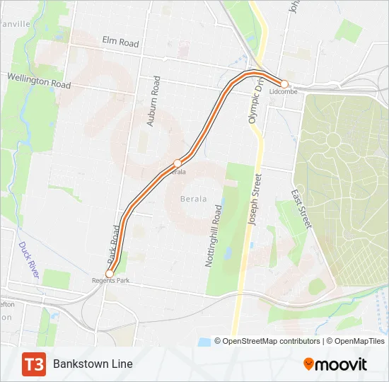 T3 Train Line Map