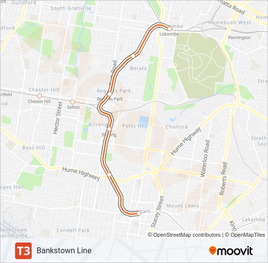 T3 train Line Map