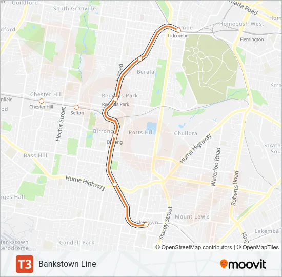 T3 Train Line Map