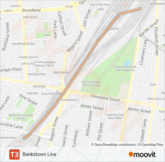 T3 Train Line Map