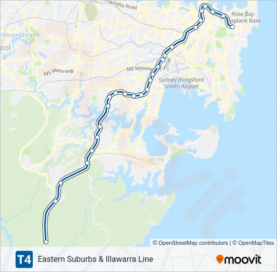 T4 Train Line Map