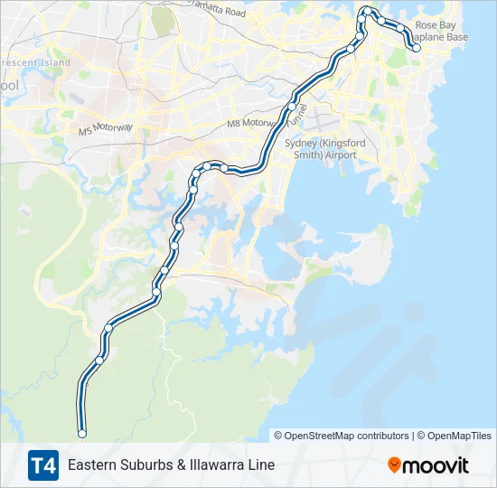T4 Train Line Map