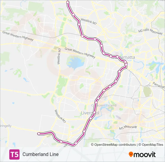 T5 Train Line Map