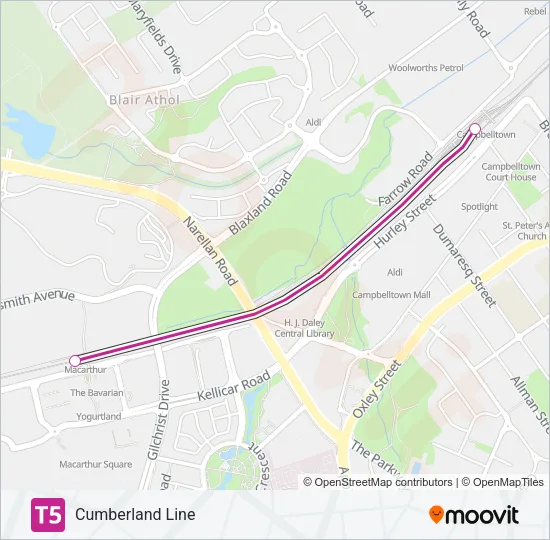 T5 Train Line Map