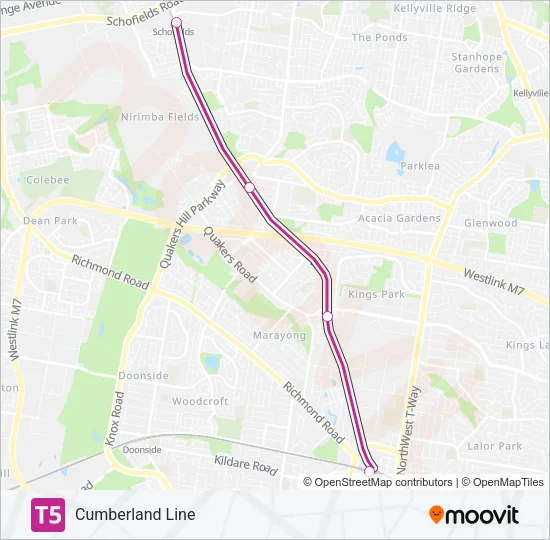 T5 Train Line Map