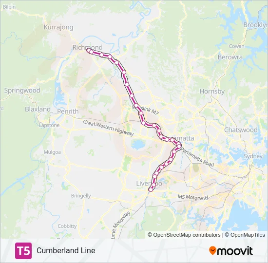 T5 Train Line Map
