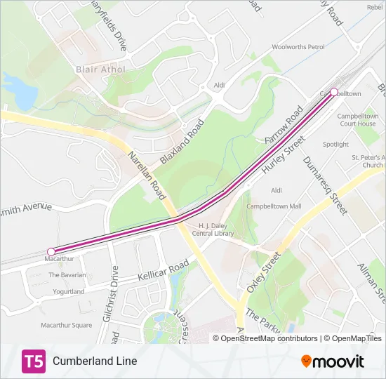 T5 Train Line Map