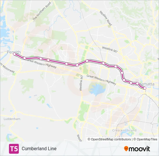 T5 Train Line Map