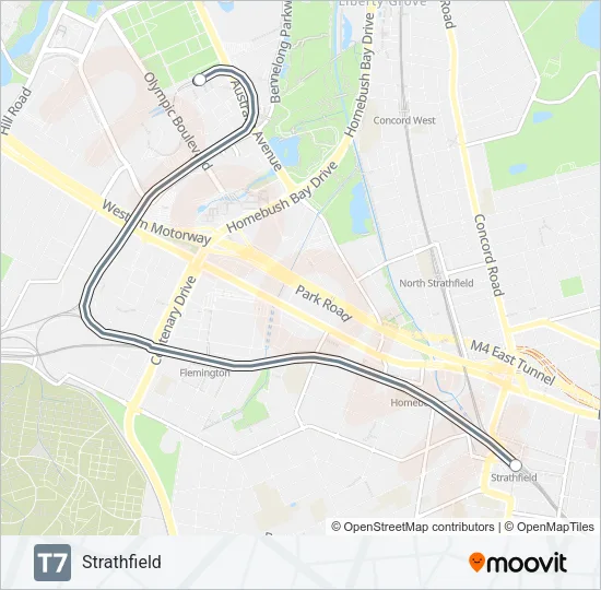 T7 Train Line Map