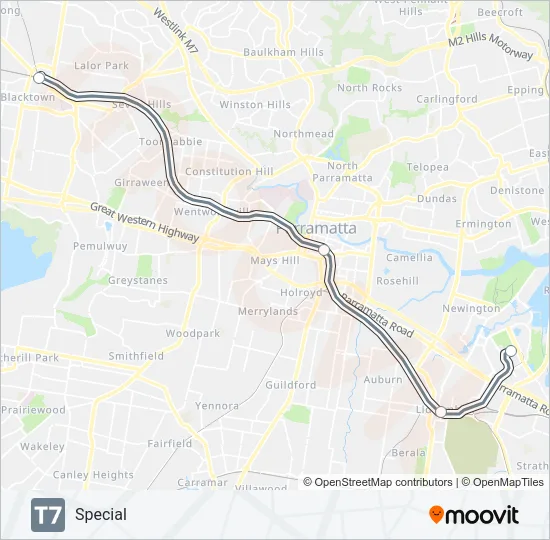 T7 Train Line Map
