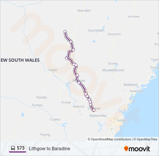 573 bus Line Map