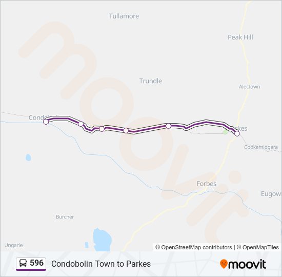 596 bus Line Map