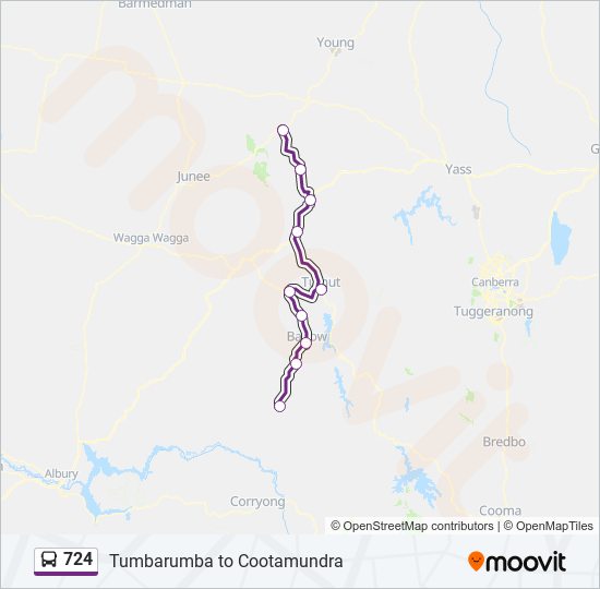 724 bus Line Map