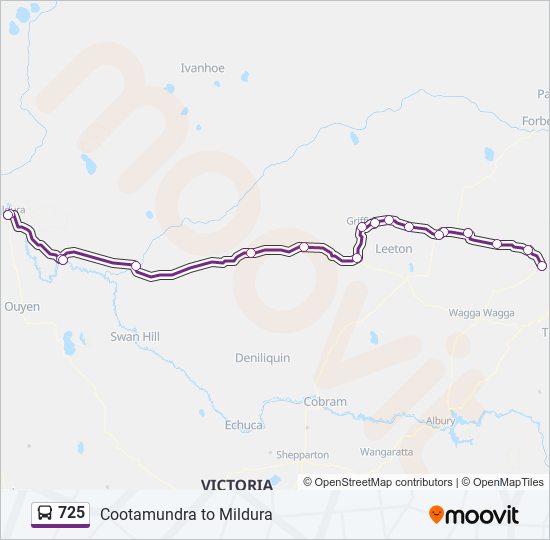 725 bus Line Map