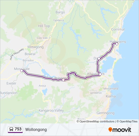 753 bus Line Map