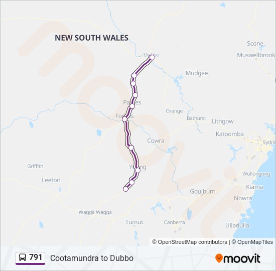 791 bus Line Map