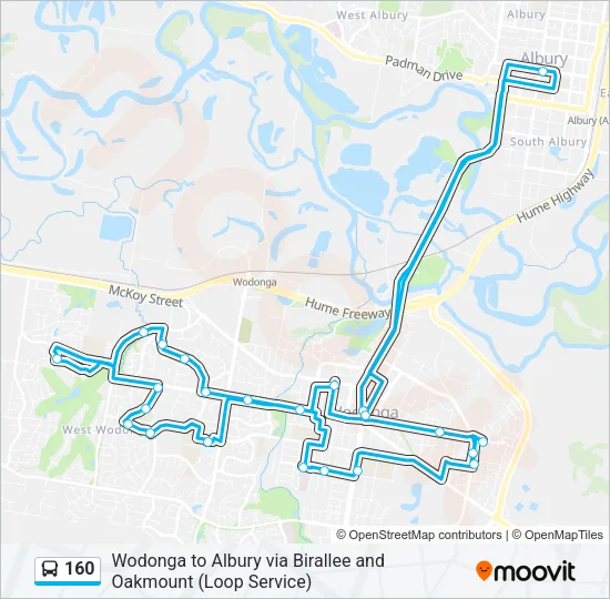 160 Bus Line Map