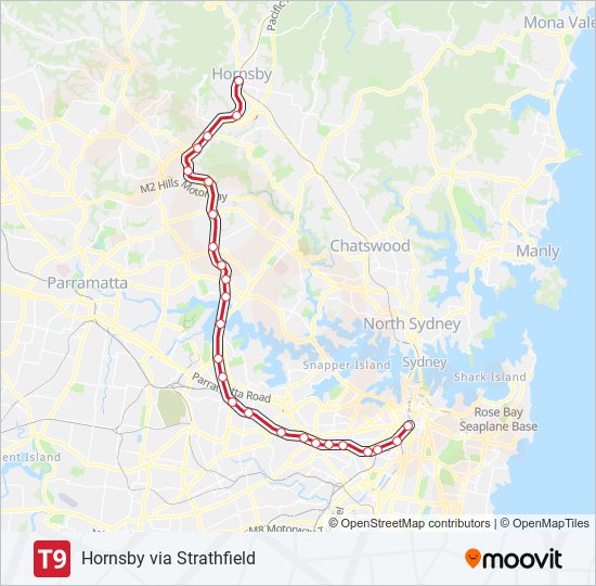 Mapa de T9 de tren