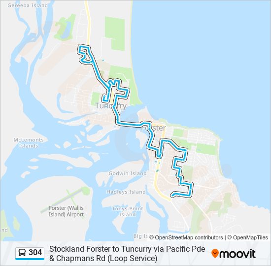 Mapa de 304 de autobús