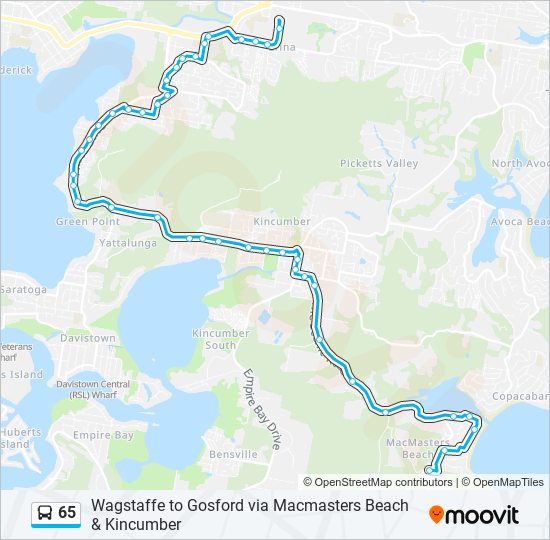 65 bus Line Map