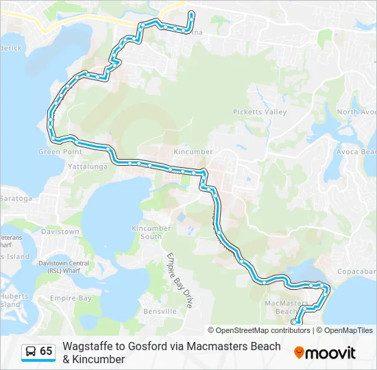 65 Route: Schedules, Stops & Maps - Erina (Updated)