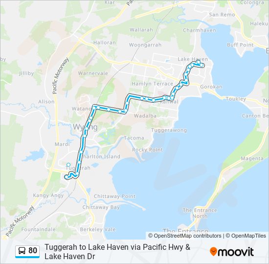 Mapa de 80 de autobús