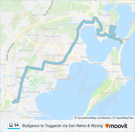 94 bus Line Map